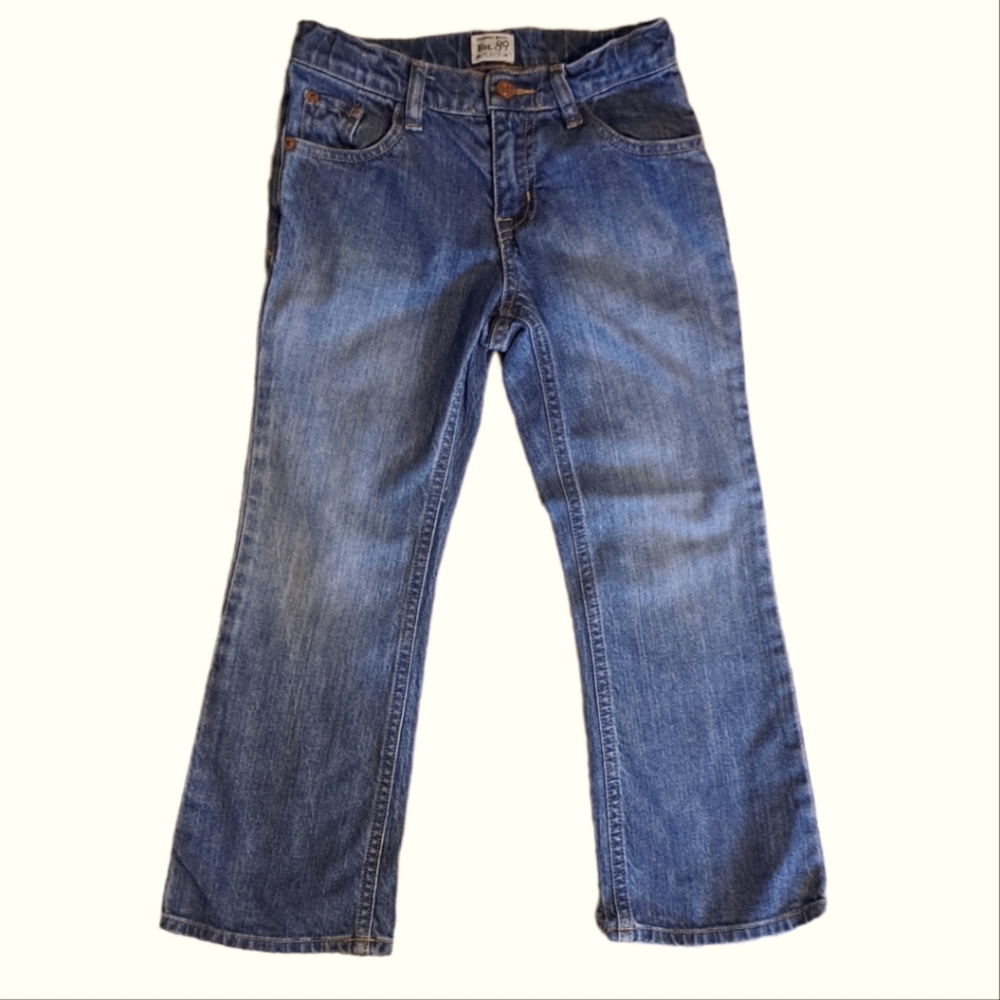 Est. 89 place blue bootcut jeans with heart detailed pockets size girls 6